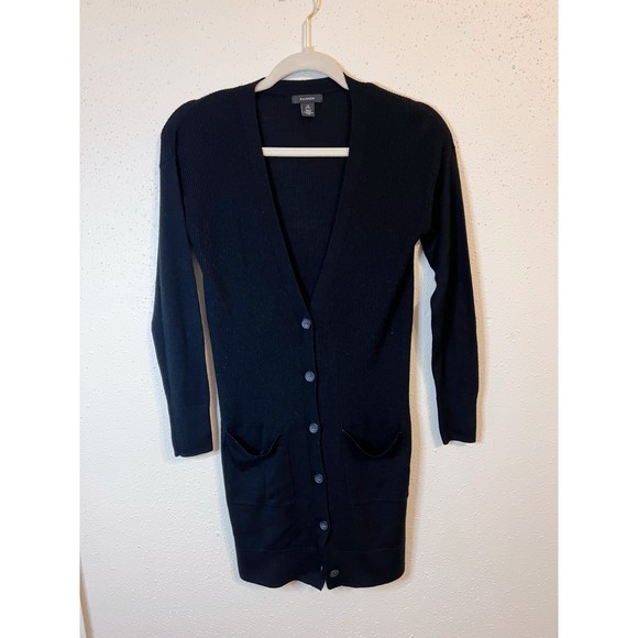 Nordstrom Halogen Black Button Up Cardigan Womens Size XS Petite - Picture 1 of 4